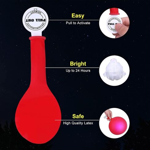 ALUNME 20 بالونة LED، مع 10 أشرطة ملونة، بالونات مضيئة LED متعددة الألوان تدوم 24 ساعة، تتوهج في الظلام لوازم الحفلات لحفلات أعياد الميلاد والهالوين وزينة عيد الميلاد (متعددة الألوان) in Saudi Arabia