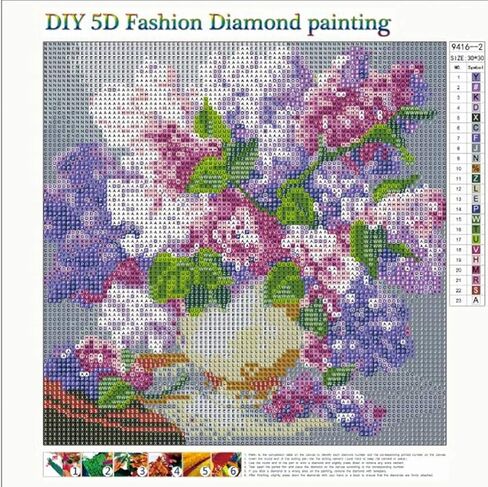 DCIDBEI DIY 5d Diamond Painting Shiny Crystal Diamond Kits, Purple Flowers Painting Diamonds, Rhinestone Embroidery Cross Stitch Kits Supply Arts Craft Canvas Wall Decor Stickers Home decor12x12inches in Kuwait