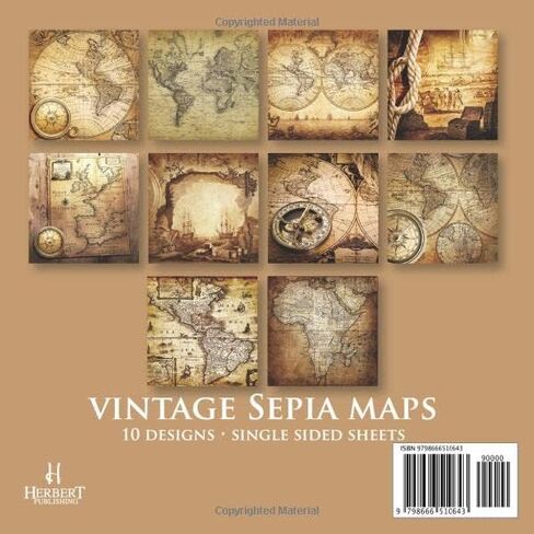 Scrapbook Antique Paper Vintage Sepia Maps: for scrapbooking - origami - collage art- card making - invitations old style maps in Saudi Arabia