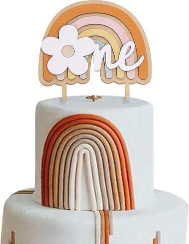 بوهو تحت عنوان كعكة خشبية توبر - الرجعية ديزي جروفي حزب زهرة الحلوى كب كيك توبر الديكور، الأول / عيد الميلاد الأول الطفل دش حزب الهبي تفضل اللوازم (بوهو ديزي W C توبر البرتقالي) in Kuwait