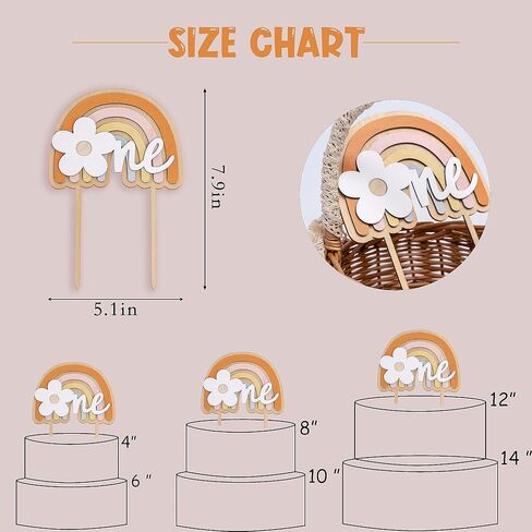 بوهو تحت عنوان كعكة خشبية توبر - الرجعية ديزي جروفي حزب زهرة الحلوى كب كيك توبر الديكور، الأول / عيد الميلاد الأول الطفل دش حزب الهبي تفضل اللوازم (بوهو ديزي W C توبر البرتقالي) in Kuwait