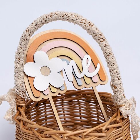 بوهو تحت عنوان كعكة خشبية توبر - الرجعية ديزي جروفي حزب زهرة الحلوى كب كيك توبر الديكور، الأول / عيد الميلاد الأول الطفل دش حزب الهبي تفضل اللوازم (بوهو ديزي W C توبر البرتقالي) in Kuwait