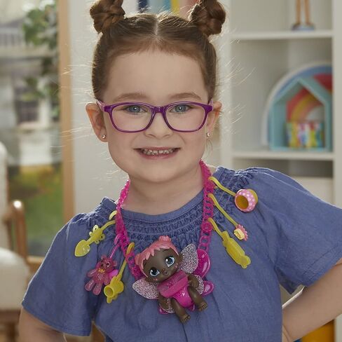 Baby Alive Glo Pixies Minis Carry ‘n Care Necklace, Lilac Pearl, 3.75-Inch Pixie Doll Toy with Doll Carrier and Nurturing Charm Necklace in Kuwait