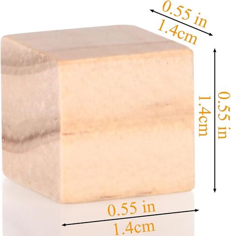 مكعبات خشبية، مكعبات خشبية صغيرة مقاس 0.55 بوصة، 250 قطعة مكعبات مربعة غير مكتملة للحرف اليدوية، مكعبات الحروف الأبجدية، مكعبات الأرقام أو صناعة الألغاز in Kuwait