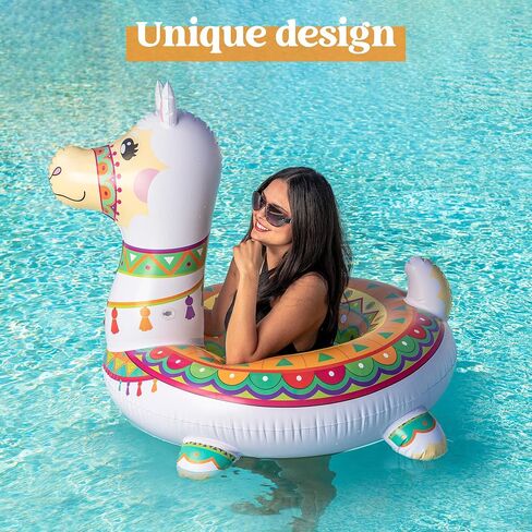 JOYIN Inflatable Llama Pool Float 43.5", Pool Tubes, Fun Beach Floaties, Summer Pool Raft Lounger, Swim Party Toys, Swimming Pool Party Decorations for Kids & Adults in Saudi Arabia