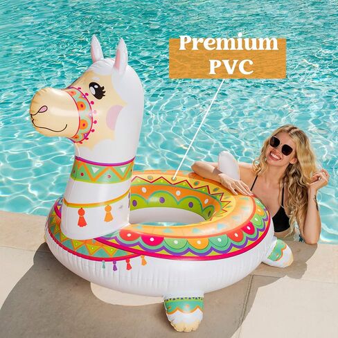 JOYIN Inflatable Llama Pool Float 43.5", Pool Tubes, Fun Beach Floaties, Summer Pool Raft Lounger, Swim Party Toys, Swimming Pool Party Decorations for Kids & Adults in Saudi Arabia