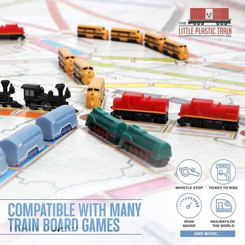 General Deluxe Board Game Train Set | Player Pieces for Ticket to Ride and Other Adult, Family, and Kids Train Board Games | Upgraded Miniatures (Green) in Saudi Arabia