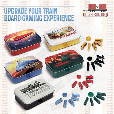 General Deluxe Board Game Train Set | Player Pieces for Ticket to Ride and Other Adult, Family, and Kids Train Board Games | Upgraded Miniatures (Green) in Saudi Arabia