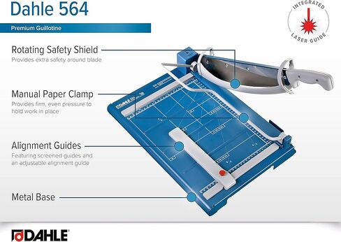 ممتاز dahle guillotine trimmers ، 14 – 1/8 " – 27. 5 " أطوال قطع ، مقاس 35 – 40 مكونة من قطعة واحدة capacities ، self-sharpening الشفرة التلقائي ، المشبك ، W/السلامة للتوهج, Blue, Gray in Kuwait