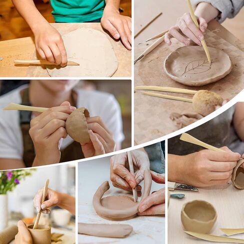 مجموعة أدوات الطين، 16 قطعة من أدوات طين البوليمر، مجموعة أدوات الفخار، مجموعة أدوات نحت طين السيراميك للبالغين والأطفال حرفة الفخار، والنحت، والتنقيط، والقولبة، والتشكيل، والتشكيل in Kuwait