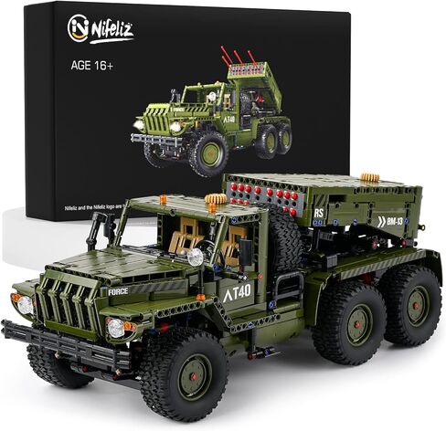 نيفيليز صاروخ المدفعية كاتيوشا، مجموعة بناء تقنية شاحنة عسكرية، لعبة نموذج دبابة WW2 للبالغين (2268 قطعة) in Kuwait