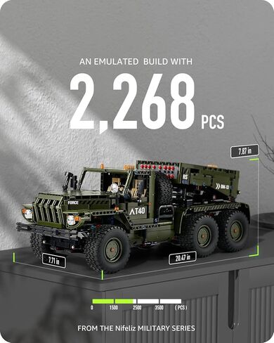 نيفيليز صاروخ المدفعية كاتيوشا، مجموعة بناء تقنية شاحنة عسكرية، لعبة نموذج دبابة WW2 للبالغين (2268 قطعة) in Kuwait