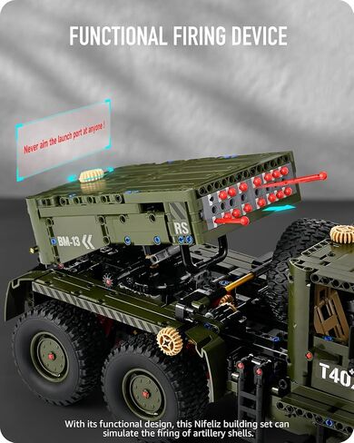 نيفيليز صاروخ المدفعية كاتيوشا، مجموعة بناء تقنية شاحنة عسكرية، لعبة نموذج دبابة WW2 للبالغين (2268 قطعة) in Kuwait