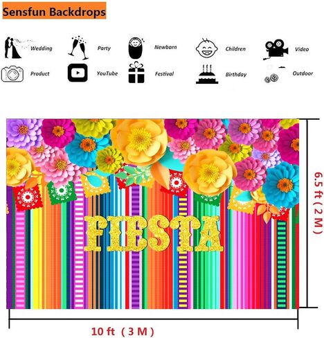 sensfun المكسيكي العيد خلفية الحزب اللون المشارب ورقة زهرة العيد موضوع خلفية التصوير الفوتوغرافي للمكسيك سينكو دي مايو كرنفال عيد ميلاد الديكور الطفل دش راية صور كشك اللوازم 8x6ft in Kuwait