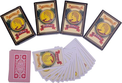 Neakomuki Spanish Playing Cards 4 Decks Waterproof Mexican Playing Card Baraja Española Naipes de Plastico Briscas Cards for Party Games in Kuwait