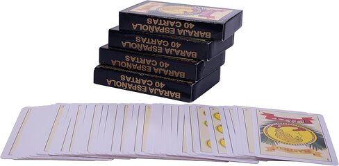 Neakomuki Spanish Playing Cards 4 Decks Waterproof Mexican Playing Card Baraja Española Naipes de Plastico Briscas Cards for Party Games in Kuwait