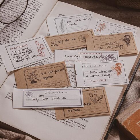 Cenbee 800 قطعة ورقة سجل القصاصات خمر الديكور ورقة DIY خمر الحرفية ورقة مذكرة القرطاسية لمستلزمات المجلات الكتابة مكتب شمعة المدرسة، عطر in Kuwait