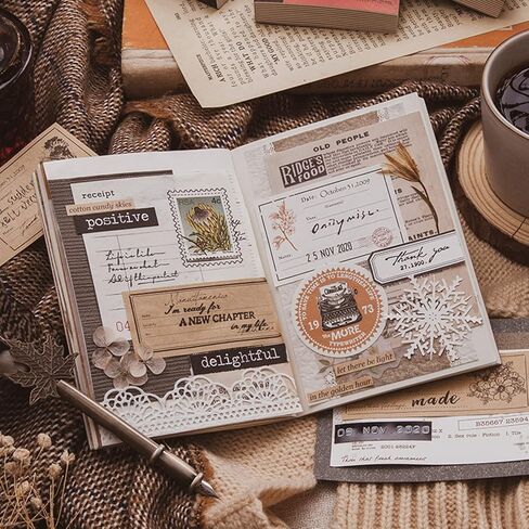 Cenbee 800 قطعة ورقة سجل القصاصات خمر الديكور ورقة DIY خمر الحرفية ورقة مذكرة القرطاسية لمستلزمات المجلات الكتابة مكتب شمعة المدرسة، عطر in Kuwait