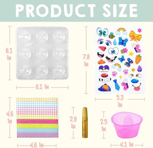 Klever 41 Pcs Easter Egg Decorating DIY Kit with Dye Tablets and Easter Stickers, Coloring Dyeing Set for Kids Easter Theme Party, Egg Hunt Creativity Activity in Kuwait