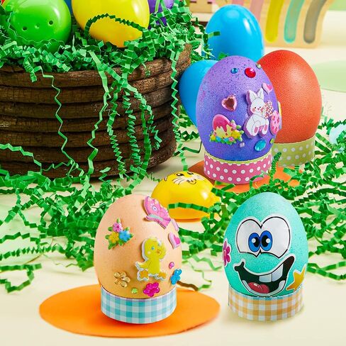 Klever 41 Pcs Easter Egg Decorating DIY Kit with Dye Tablets and Easter Stickers, Coloring Dyeing Set for Kids Easter Theme Party, Egg Hunt Creativity Activity in Kuwait