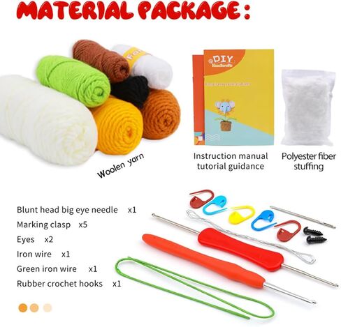 Crochet Kits for Beginners, Step-by-Step Video tutorials for Beginners, DIY Knitting Supplies, Panda, Crochet Animals,Crochet Starter Knitting Kits, Learn to Crochet Kits for Adults and Kids, in Saudi Arabia
