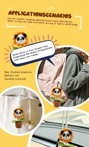 Crochet Kits for Beginners, Step-by-Step Video tutorials for Beginners, DIY Knitting Supplies, Panda, Crochet Animals,Crochet Starter Knitting Kits, Learn to Crochet Kits for Adults and Kids, in Saudi Arabia
