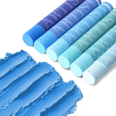 qianshan Soft Oil Pastels Set of 12 Single Colors,Non Toxic,Soft Texture Vibrant and Creamy Oil Crayons Pastels Art Supplies.Black in Kuwait