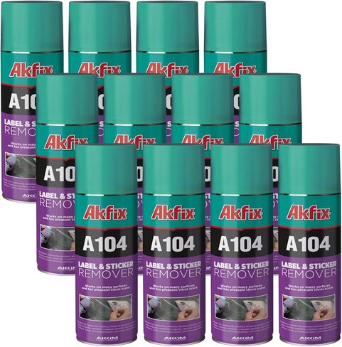 بخاخ مزيل الملصقات Akfix A104 - ملصقات التنظيف على الخشب والزجاج والبلاستيك - مزيل آمن للملصقات للشريط والبقايا وعلامات اللثة والبقع، وممحاة الغراء مع بخاخ زيت الحمضيات | 6.7 أوقية. 1 حزمة in Kuwait