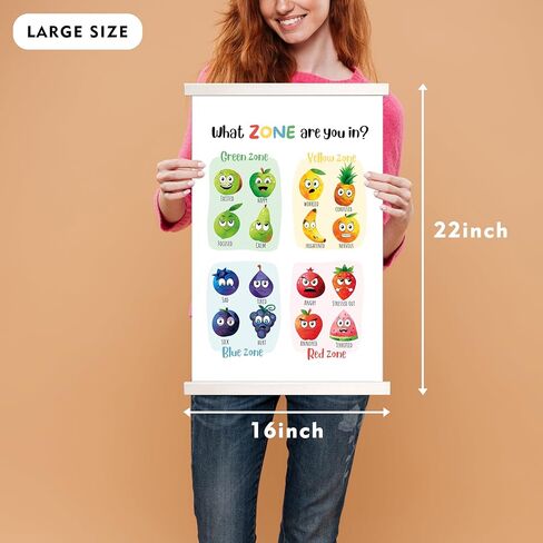ملصق ما المنطقة التي أنت فيها، ملصق معلق لمناطق التنظيم، ملصقات المشاعر، ملصق العواطف، ملصق الصحة العقلية، مستشار المدرسة، ديكور مكتب العلاج، أبيض، 40.64 سم × 55.88 سم in Kuwait