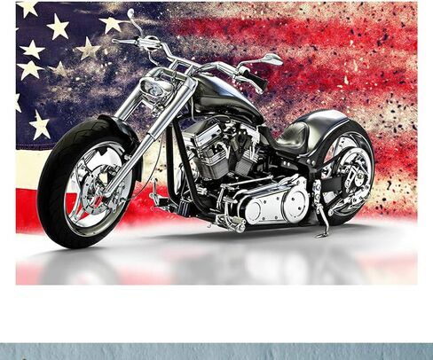 DCIDBEI Diamond Painting Kits for Adults 12x16 inch Rhinestone Pictures by Number Kit 5D Diamond Painting Full Drill Crystal Rhinestone Embroidery Craft Kits for Home Wall Decor Gifts（Motorcycle） in Kuwait