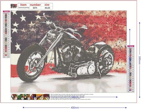 DCIDBEI Diamond Painting Kits for Adults 12x16 inch Rhinestone Pictures by Number Kit 5D Diamond Painting Full Drill Crystal Rhinestone Embroidery Craft Kits for Home Wall Decor Gifts（Motorcycle） in Kuwait