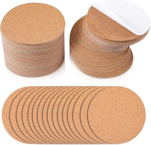 Yalikop 120 Pieces Self Adhesive Cork Sheets - 4 x 4 Inches, Sticky Cork Mat for Coasters & DIY Crafts(Square) in Saudi Arabia