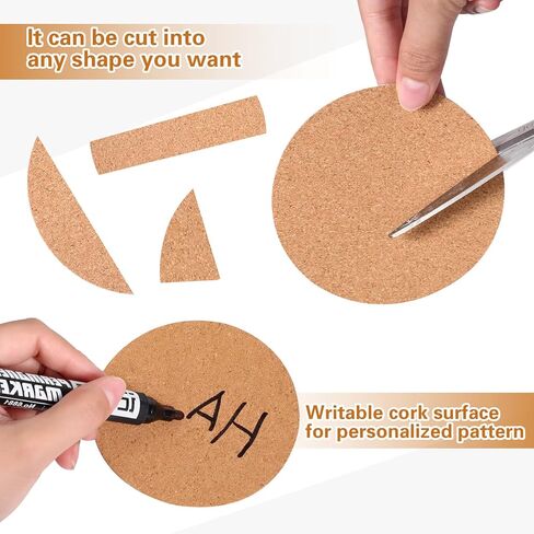 Yalikop 120 Pieces Self Adhesive Cork Sheets - 4 x 4 Inches, Sticky Cork Mat for Coasters & DIY Crafts(Square) in Saudi Arabia