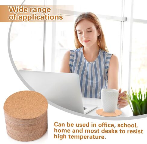 Yalikop 120 Pieces Self Adhesive Cork Sheets - 4 x 4 Inches, Sticky Cork Mat for Coasters & DIY Crafts(Square) in Saudi Arabia