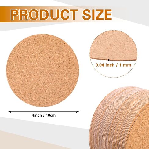 Yalikop 120 Pieces Self Adhesive Cork Sheets - 4 x 4 Inches, Sticky Cork Mat for Coasters & DIY Crafts(Square) in Saudi Arabia