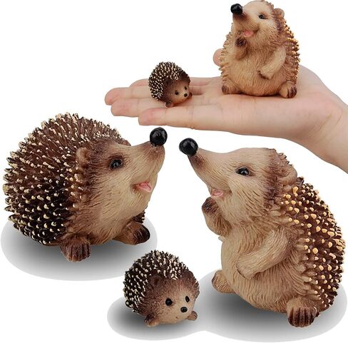 Gemini&Genius Hedgehog Animal Figurines Garden Statues, Jungle Family Animals Toys, Forest Animals Figures- 3.5-4 Inches Length for Cake Topper- Party Favor -Flowerpot Plants Decor-Terrarium Ornaments in Saudi Arabia
