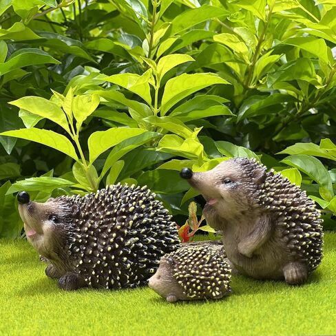 Gemini&Genius Hedgehog Animal Figurines Garden Statues, Jungle Family Animals Toys, Forest Animals Figures- 3.5-4 Inches Length for Cake Topper- Party Favor -Flowerpot Plants Decor-Terrarium Ornaments in Saudi Arabia
