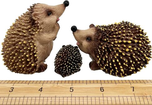 Gemini&Genius Hedgehog Animal Figurines Garden Statues, Jungle Family Animals Toys, Forest Animals Figures- 3.5-4 Inches Length for Cake Topper- Party Favor -Flowerpot Plants Decor-Terrarium Ornaments in Saudi Arabia