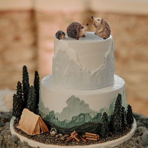 Gemini&Genius Hedgehog Animal Figurines Garden Statues, Jungle Family Animals Toys, Forest Animals Figures- 3.5-4 Inches Length for Cake Topper- Party Favor -Flowerpot Plants Decor-Terrarium Ornaments in Saudi Arabia