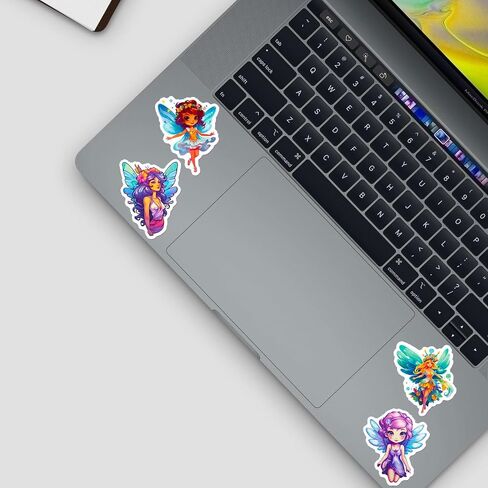 ملصقات الجنية اللطيفة، 50 قطعة، نبات زهرة الفراشة، ملصقات الفينيل المقاومة للماء للأطفال والفتيات والمراهقين والبالغين in Kuwait