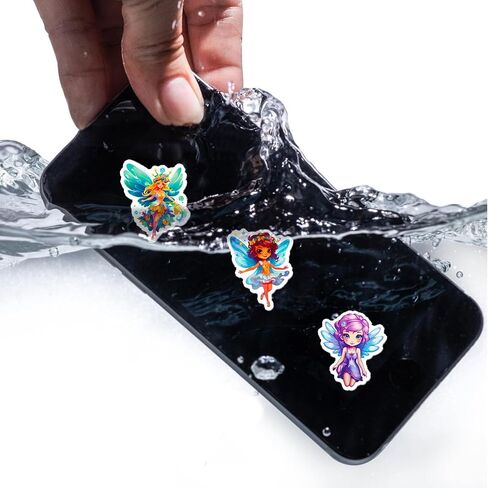 ملصقات الجنية اللطيفة، 50 قطعة، نبات زهرة الفراشة، ملصقات الفينيل المقاومة للماء للأطفال والفتيات والمراهقين والبالغين in Kuwait