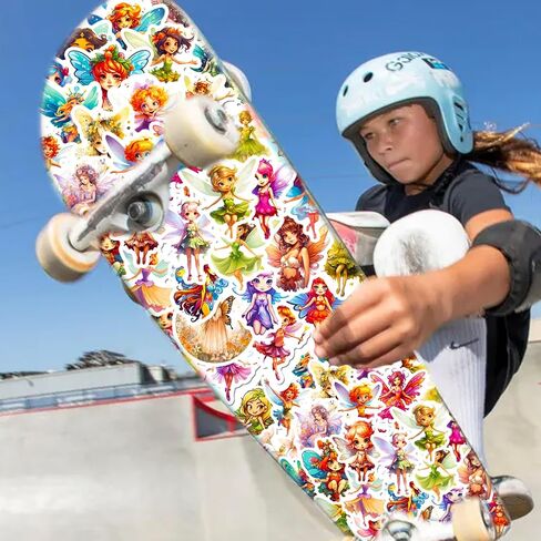 ملصقات الجنية اللطيفة، 50 قطعة، نبات زهرة الفراشة، ملصقات الفينيل المقاومة للماء للأطفال والفتيات والمراهقين والبالغين in Kuwait