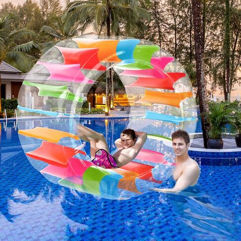 Kids Inflatable Water Wheel Roller - Extra Large 63 Inches Diameter, Pool Floats Toys for Children, Fun Floaties for Swimming Pool, Beach, Lawn, Summer Outdoors Family Parties, with Repair Kits in Kuwait