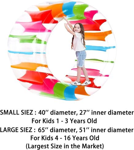 Kids Inflatable Water Wheel Roller - Extra Large 63 Inches Diameter, Pool Floats Toys for Children, Fun Floaties for Swimming Pool, Beach, Lawn, Summer Outdoors Family Parties, with Repair Kits in Kuwait