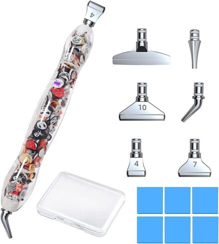 Diamond Painting Art Drilling Pen with Stainless Steel Metal Tips Nibs Placers Heads Accessories Kit Tool Set for Diamond Painting Art Crafts Pink in Saudi Arabia