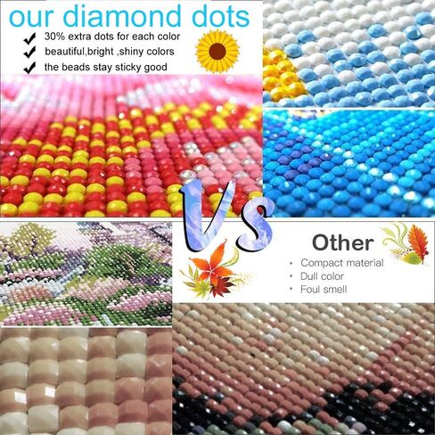 DAICHEL Diamond Art Painting Kits for Adults - Full Drill Diamond Dots Paintings for Beginners, Round 5D Paint with Diamonds Pictures Gem Art Painting Kits DIY Adult Crafts Kits 12x16inch in Kuwait