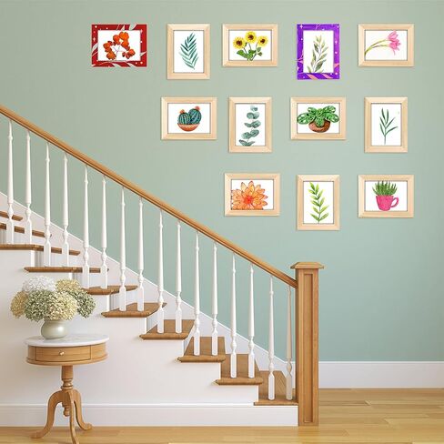 اطارات صور يدوية الصنع مكونة من 12 اطار خشبي غير مكتمل مقاس 4×6، اطارات صور من خشب الصنوبر الصلب للتزيين، لمشاريع الرسم الفنية والحرفية، (مقاس اطار 6×8 يحمل صور 6×4) للبالغين والاطفال in Kuwait