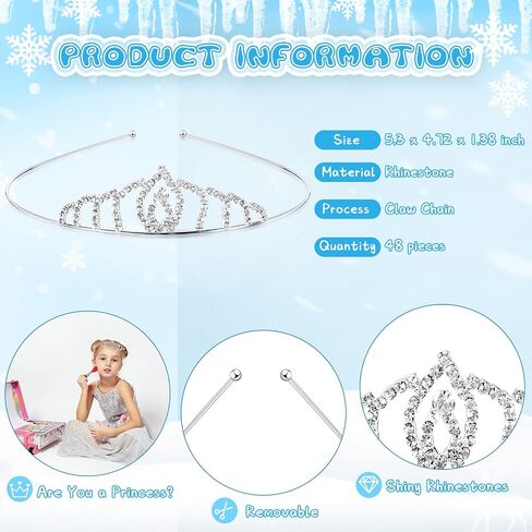 48 Pieces Girls Princess Crystal Tiara Crown, Silver Rhinestone Princess Crown, Tiaras for Girls Princess Bulk Queen Tiara Headband Hair Jewelry for Little Girls Women Kid Costume Birthday Party in Saudi Arabia