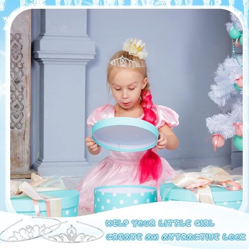 48 Pieces Girls Princess Crystal Tiara Crown, Silver Rhinestone Princess Crown, Tiaras for Girls Princess Bulk Queen Tiara Headband Hair Jewelry for Little Girls Women Kid Costume Birthday Party in Saudi Arabia