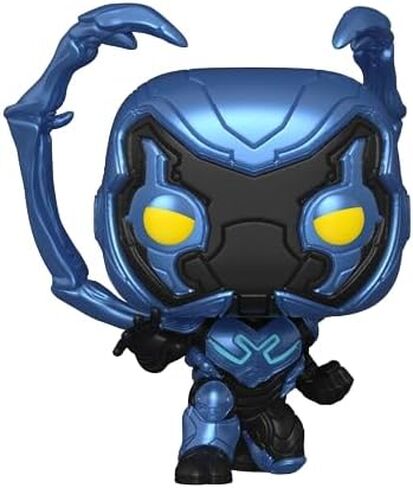 Funko Pop! Movies: Blue Beetle - Blue Beetle Crouching Bundled with a Byron's Attic Protector in Saudi Arabia